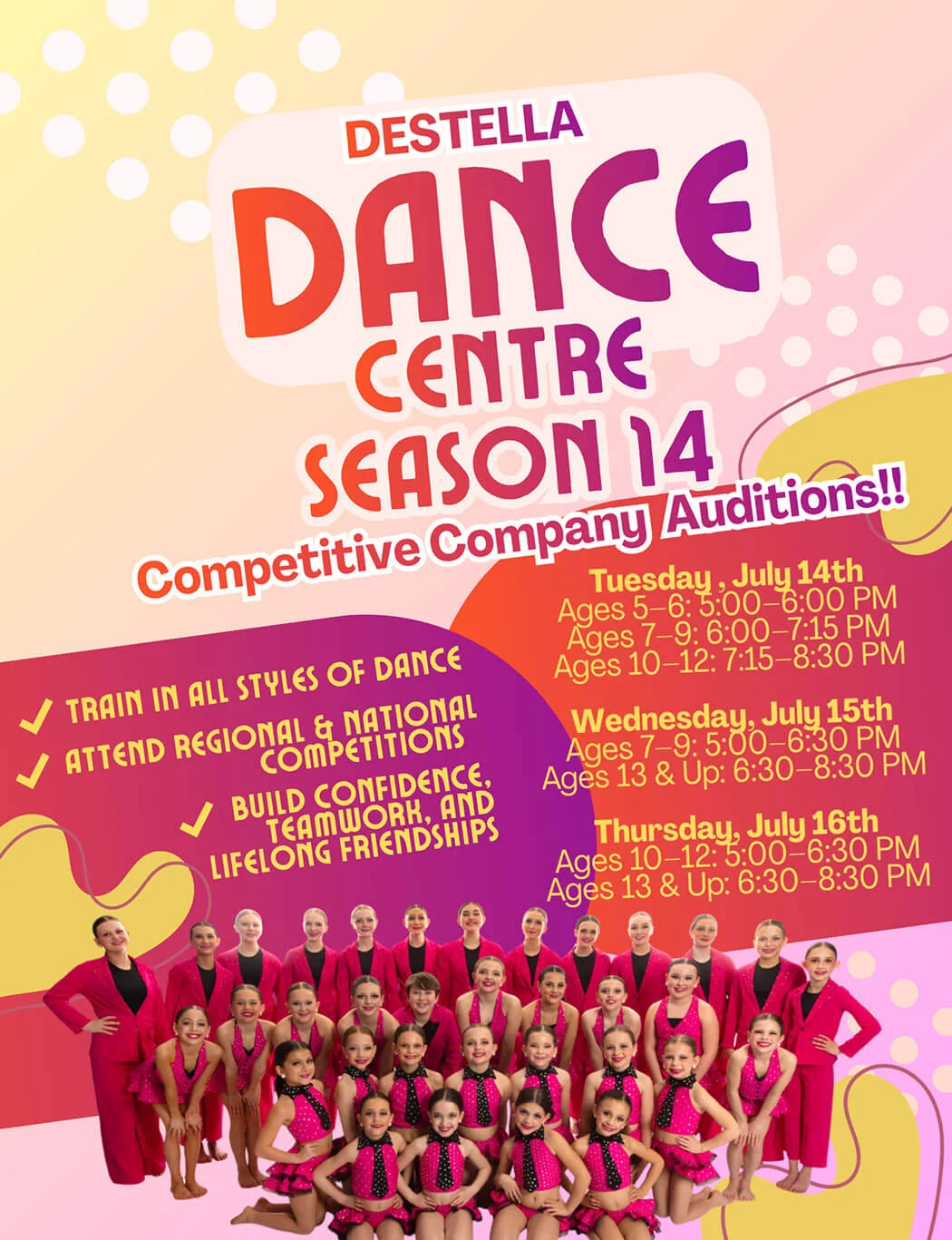 DeStella Dance Centre Season 14 Competitive Company Dance Auditions held in Export PA